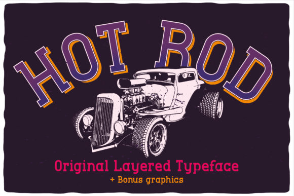 Hot Rod Font for Vintage-Inspired Craft Projects